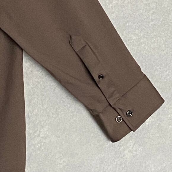 NWT Alfani Brown Dress Shirt Men’s XXL - Picture 8 of 10